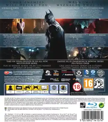 Batman - Arkham Origins (USA) (En,Fr,De,Es,It,Ko,Pl,Ru) (v1.06) (BLUS31147) (Disc) (Update) box cover back